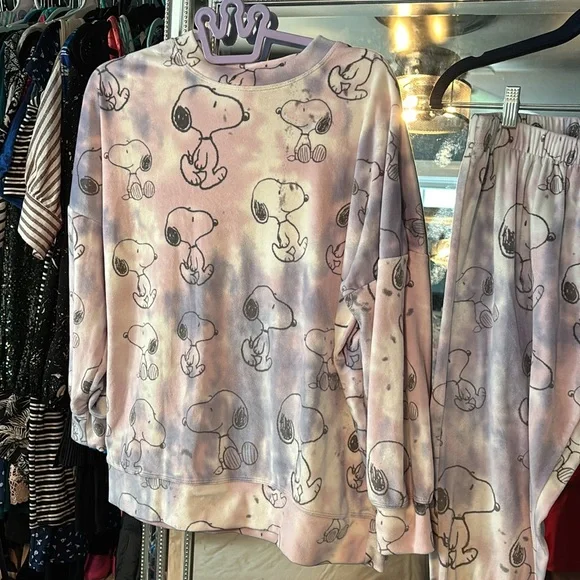 munki munki Kids Snoopy Pajama Set - Light Pink - Picture 2 of 5